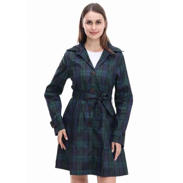 Ladies Green Check Raincoat - More Than Just Cards